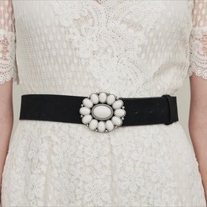 Maje Anabel black white silver belt sz 2